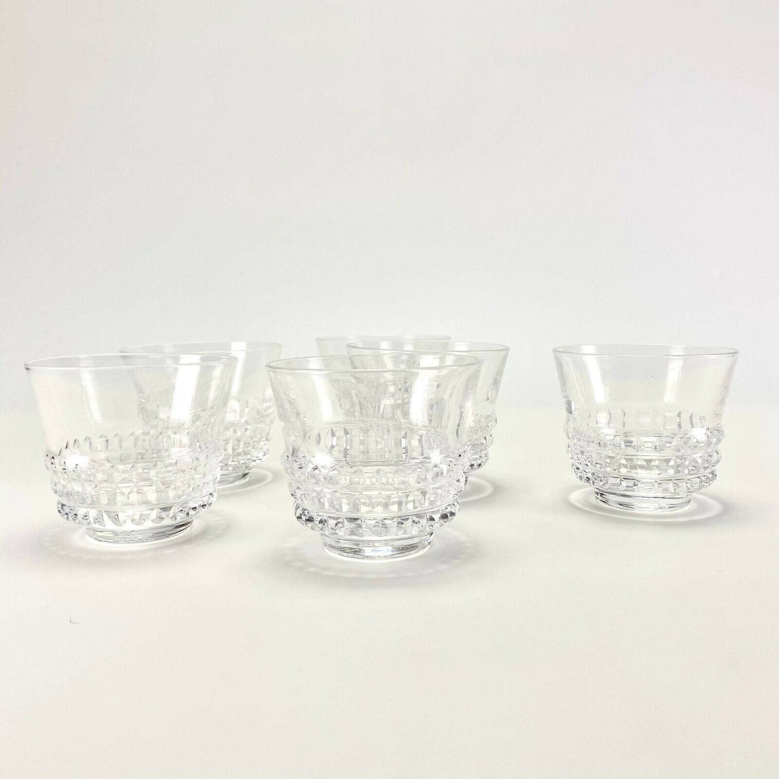 6 pc MCM Bengt Edenfalk Skruf Corona Cut Crystal Cocktail Drinks Glasses Barware