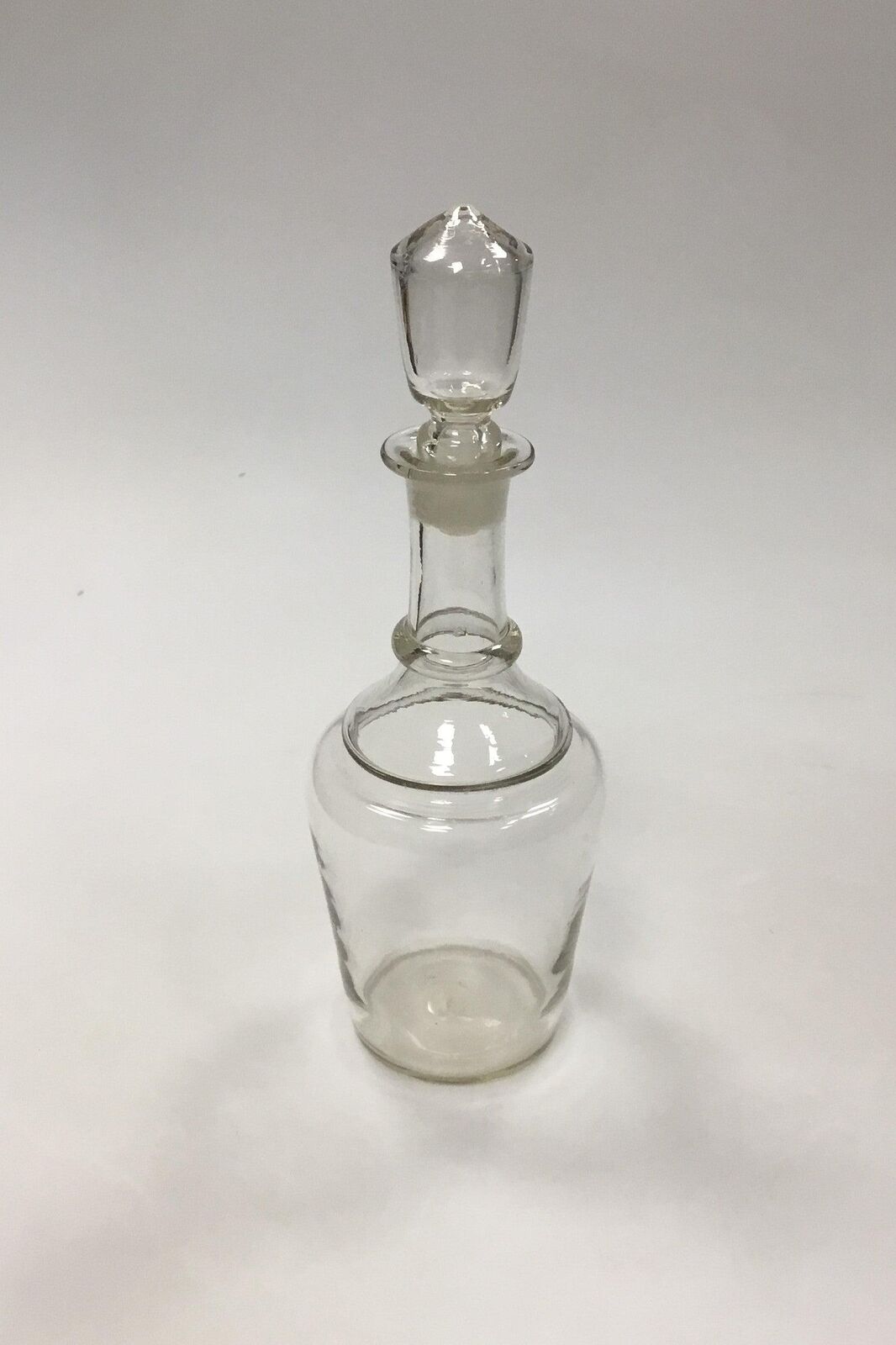 Holmegaard Glass carafe cylindrical shape line around neck hollow stopper