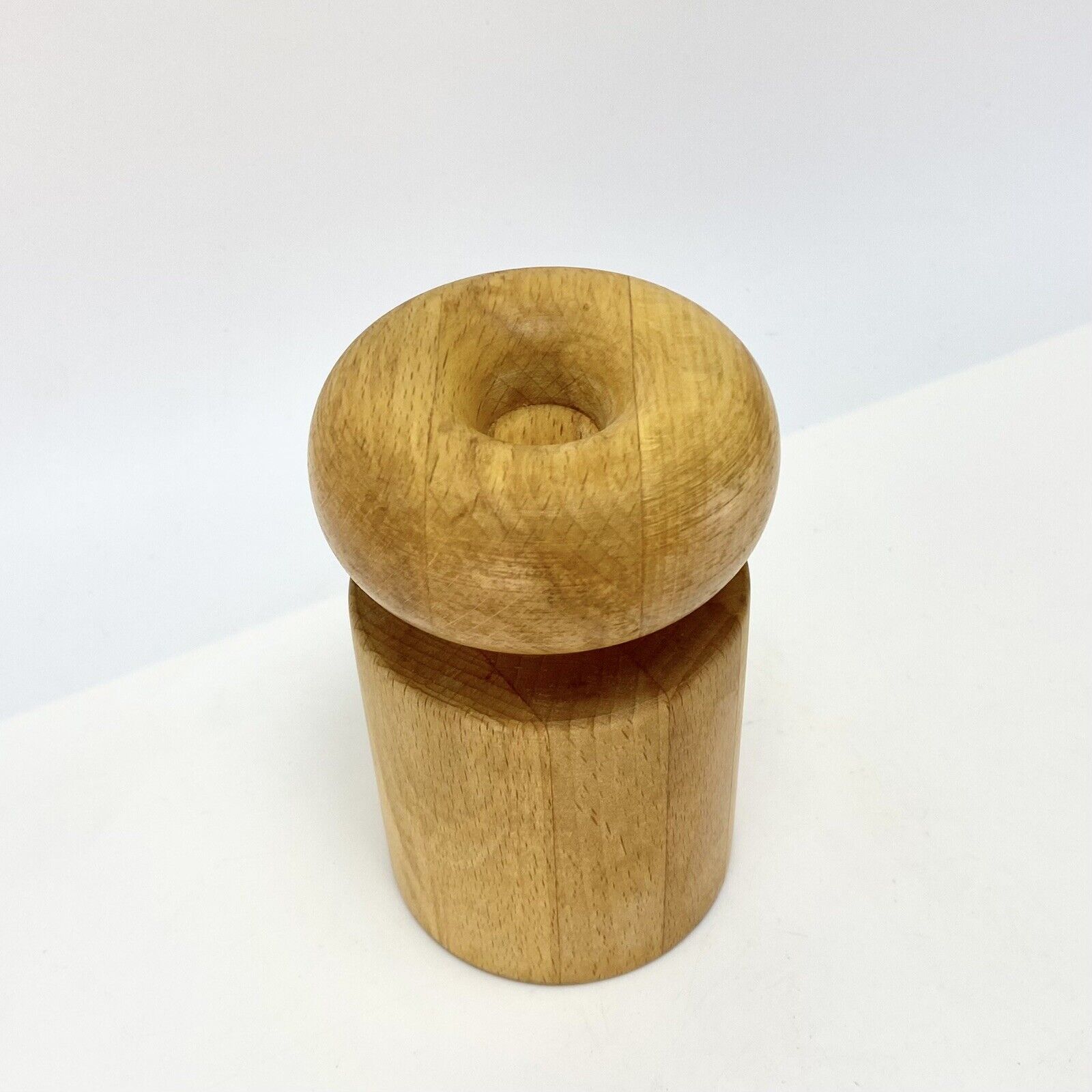 Vintage Danish Design Beech Wood Richard Nissen Geometric Salt / Pepper Grinder