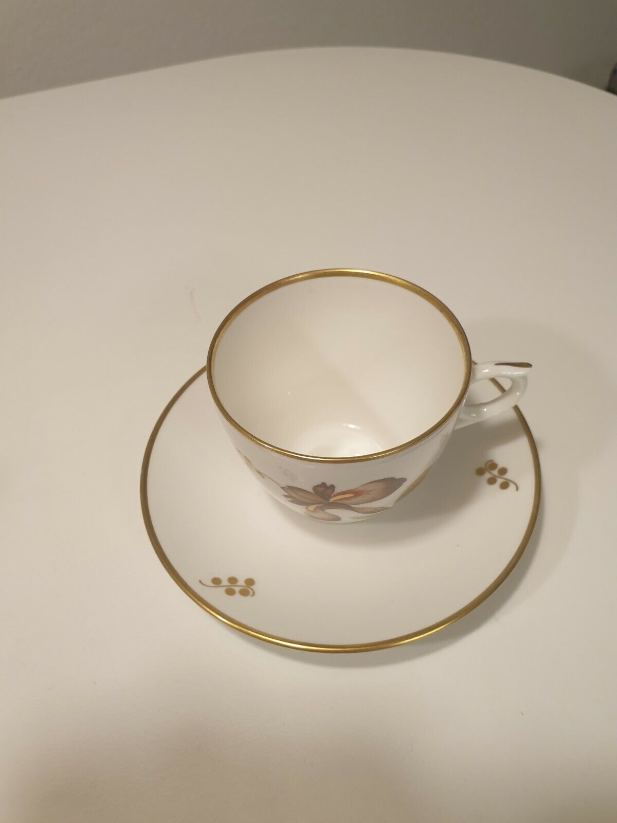 ROYAL COPENHAGEN Brown Iris cup and saucer BEST QUALITY