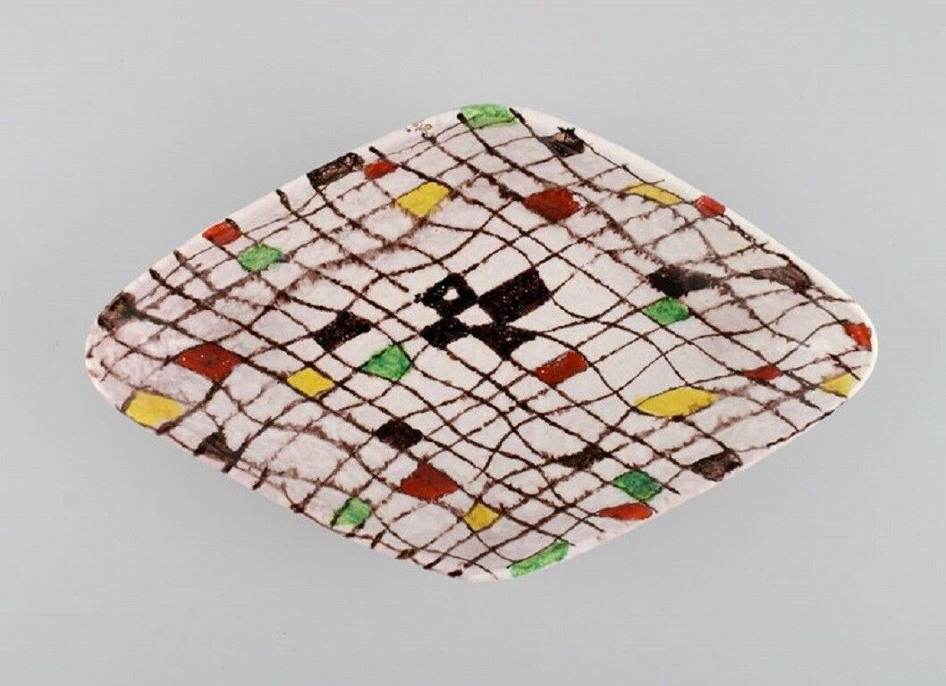 Aldo Londi for Bitossi Mondrian dish in glazed stoneware 1960s