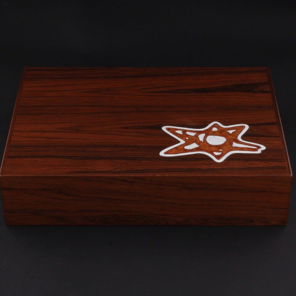 Alfred Klitgaard Wood Box with Enamel Star Henning Koppel DENMARK 1960s