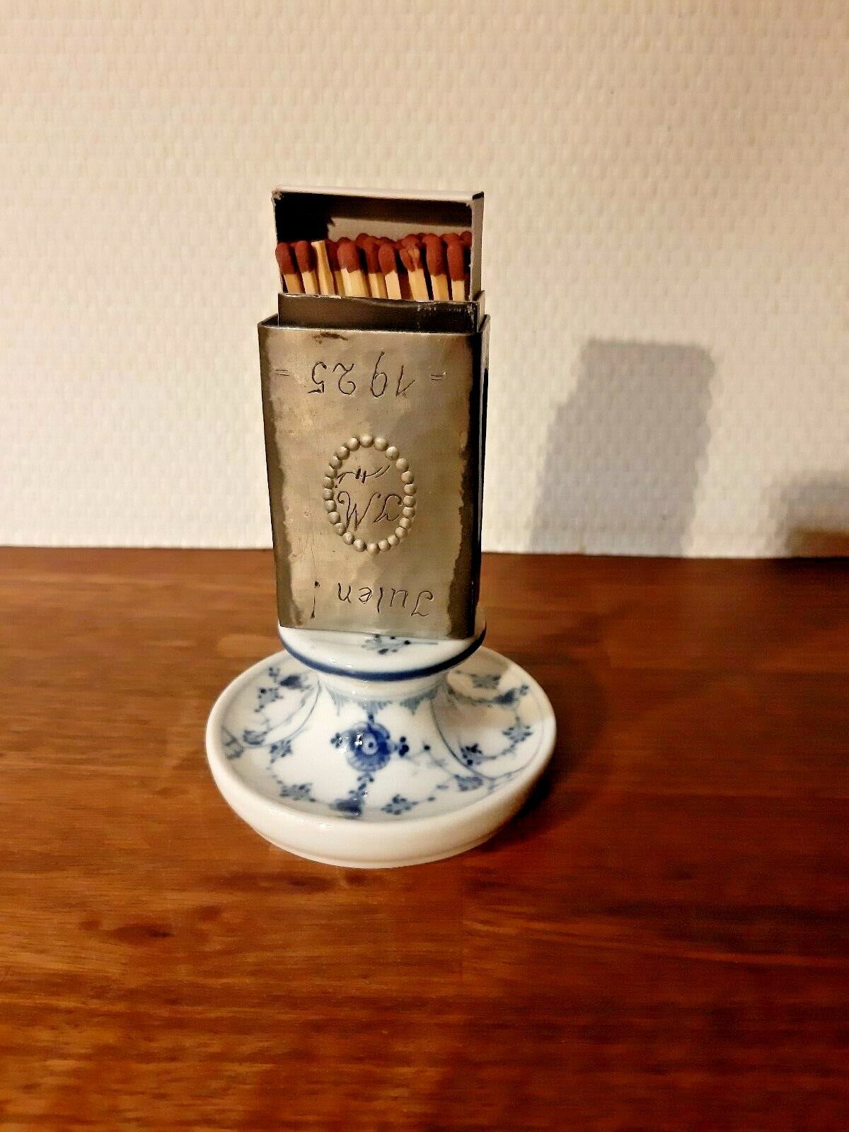 Matchstick Box Holder Blue Traditional 1915-48 Bing  Grondahl Royal Copenhagen