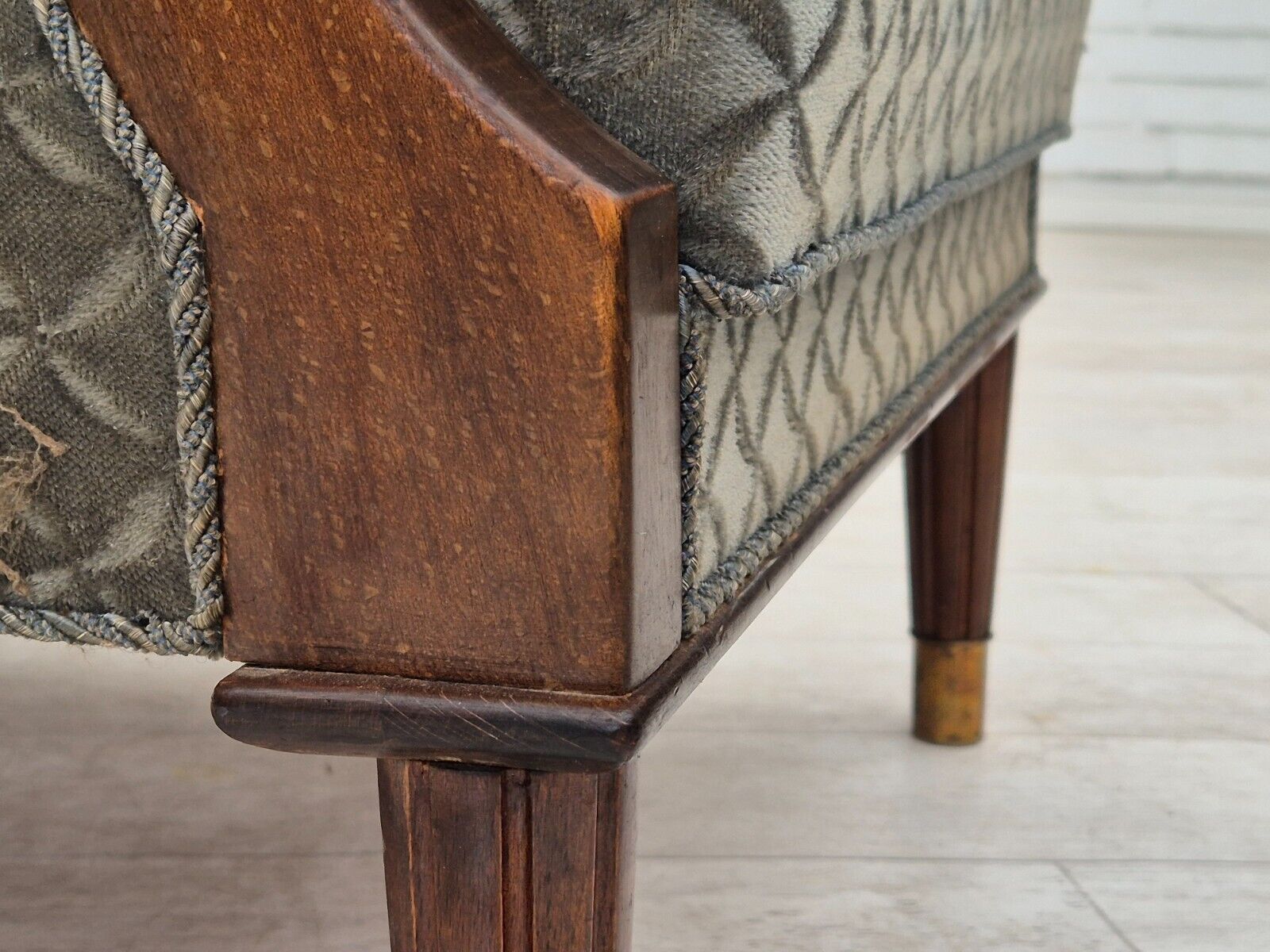1960s Danish armchair original very good condition furniture velour beech