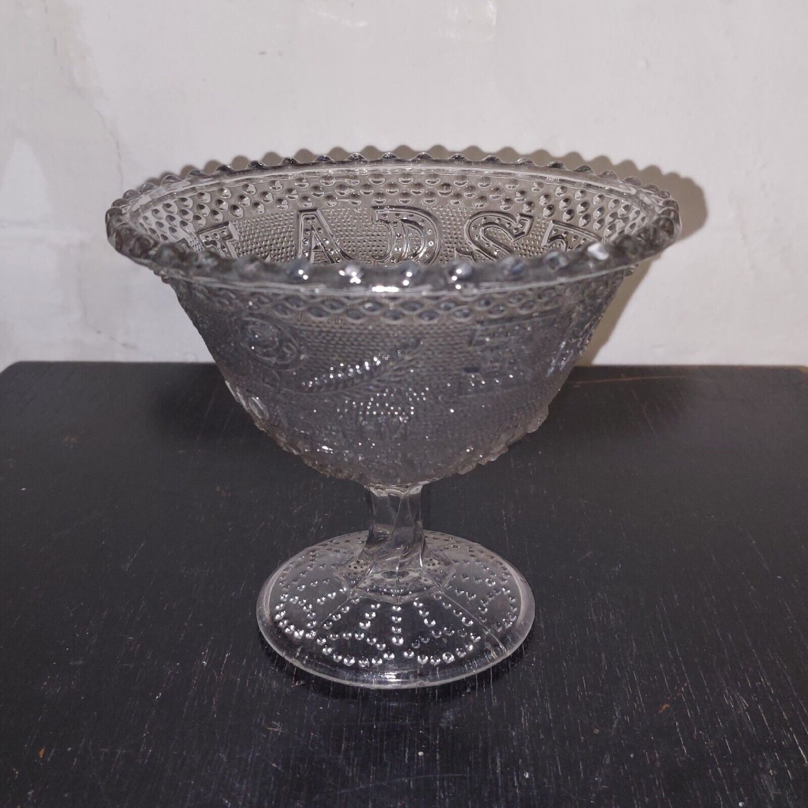 Gladstone for the Million glass pressed glass bowl on foot c 1890