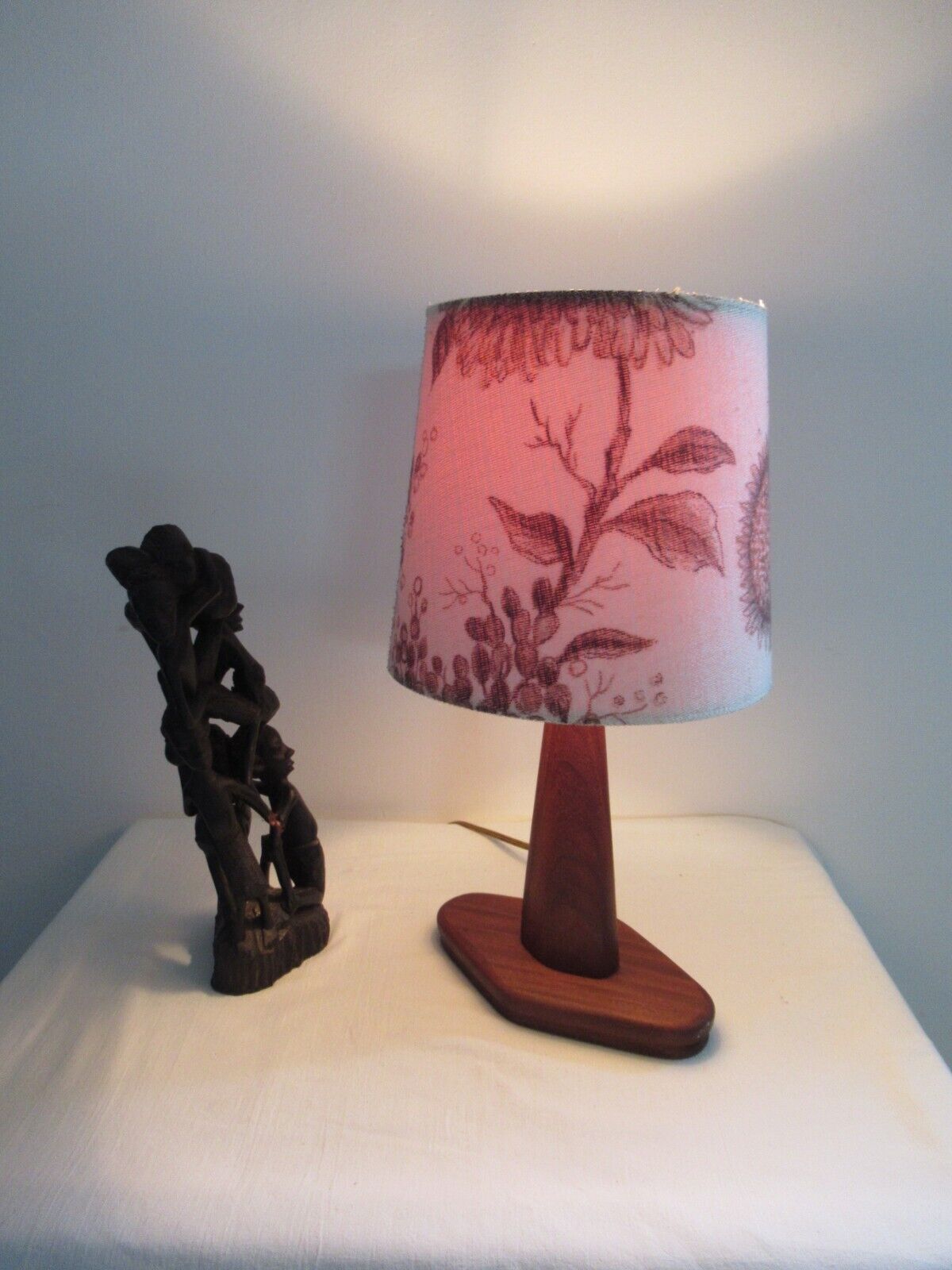 Mid century scandinavian table teak lamp in danish design