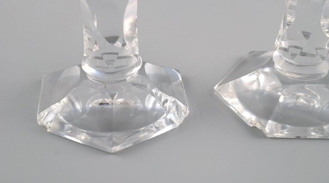 Baccarat France Seven Art Deco white wine glasses in crystal glass