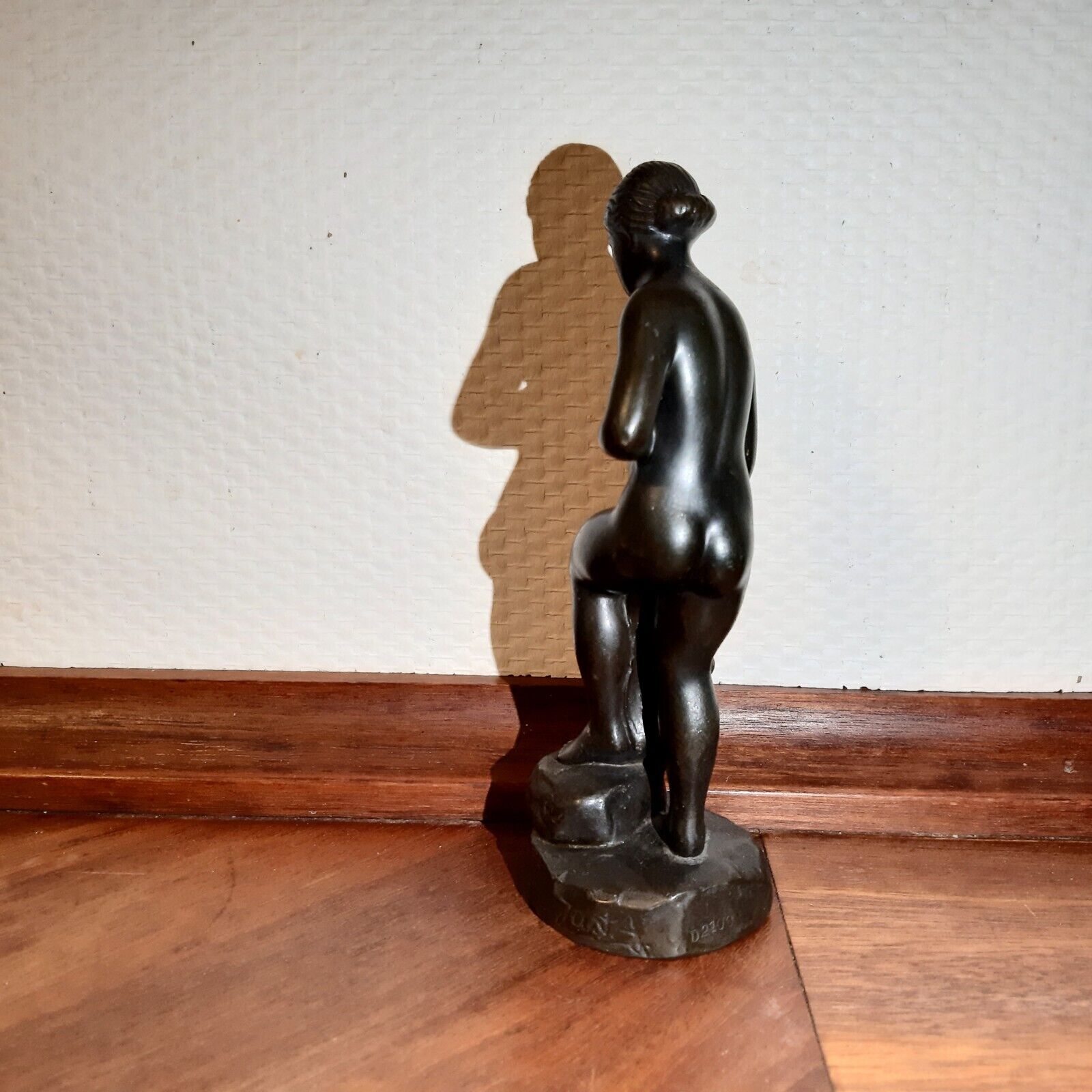 Woman Bathing Figurine # D 2100 Disco Metal JUST ANDERSEN Denmark Signed