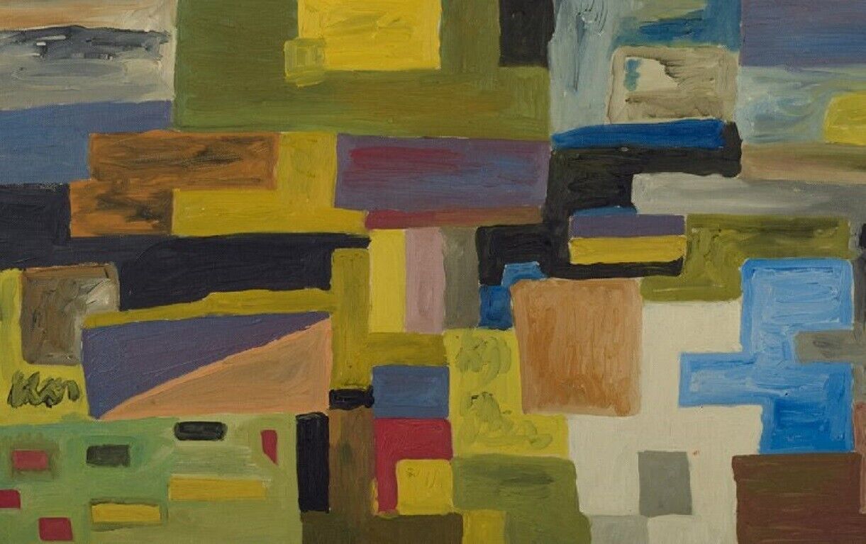 H Trobeck Scandinavian artist Abstract composition Oil on canvas