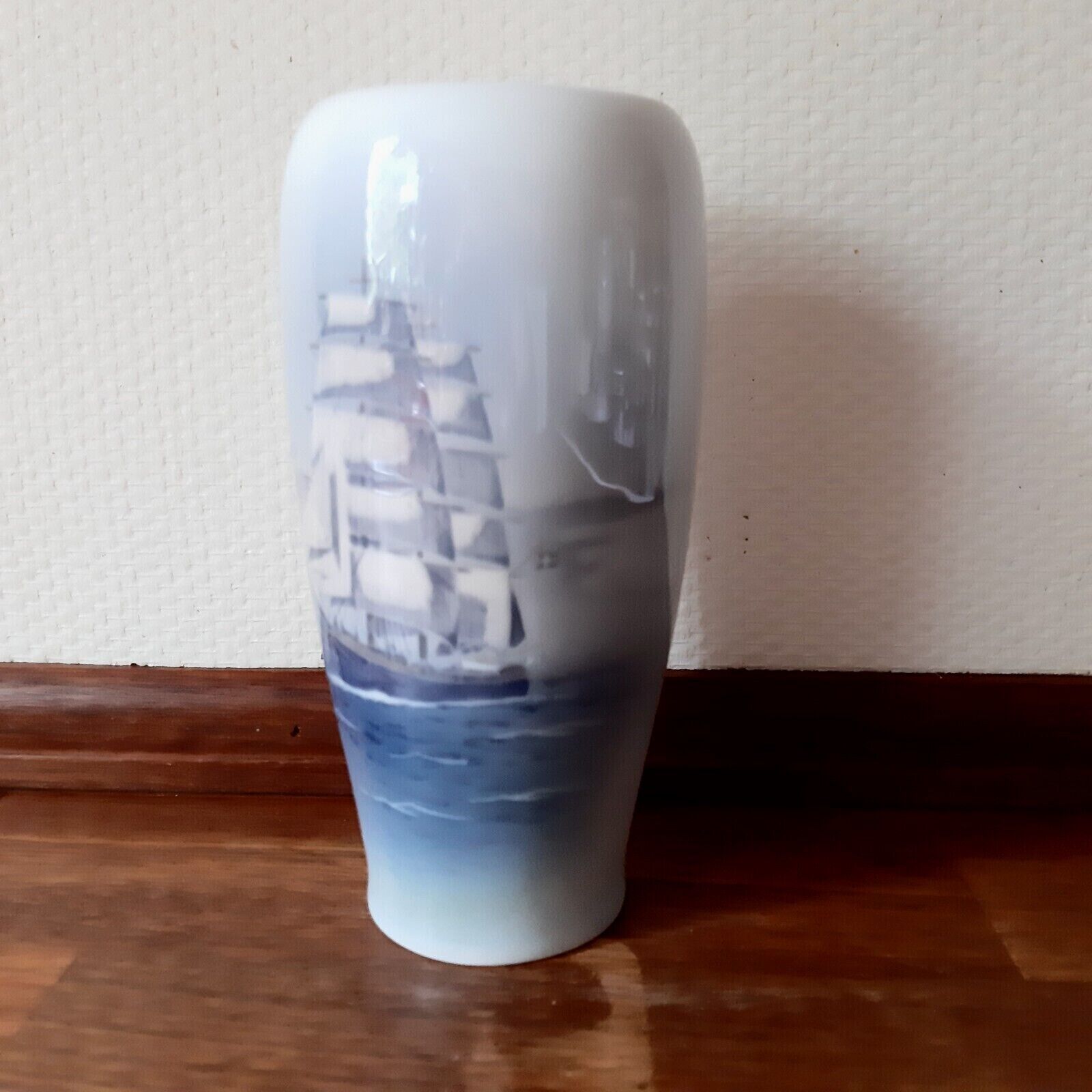 Vase with Training Ship GEORG STAGE motif # 4570 Royal Copenhagen Fact 1