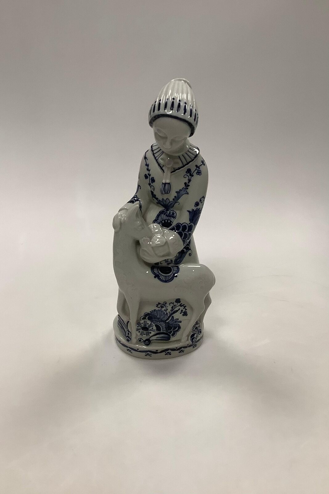 Royal Copenhagen Georg Thylstrup Figurine of girl with deer Blue Fluted No 1531