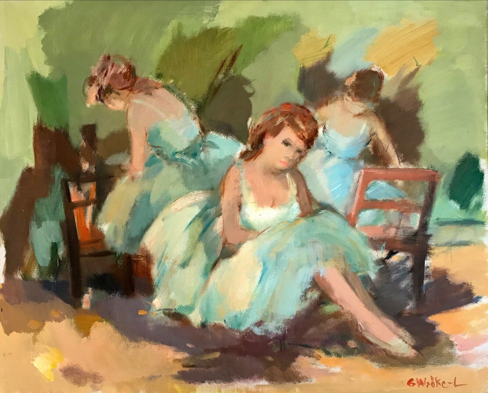 Gertrud Wråke-Lindquist (1905-1996): BALLET DANCERS BEFORE THE SHOW