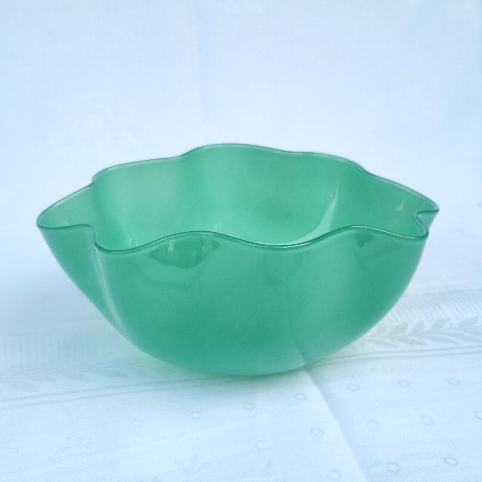 Orrefors Kantara bowl Sven Palmqvist Opalescent Green Glass Signed Expo