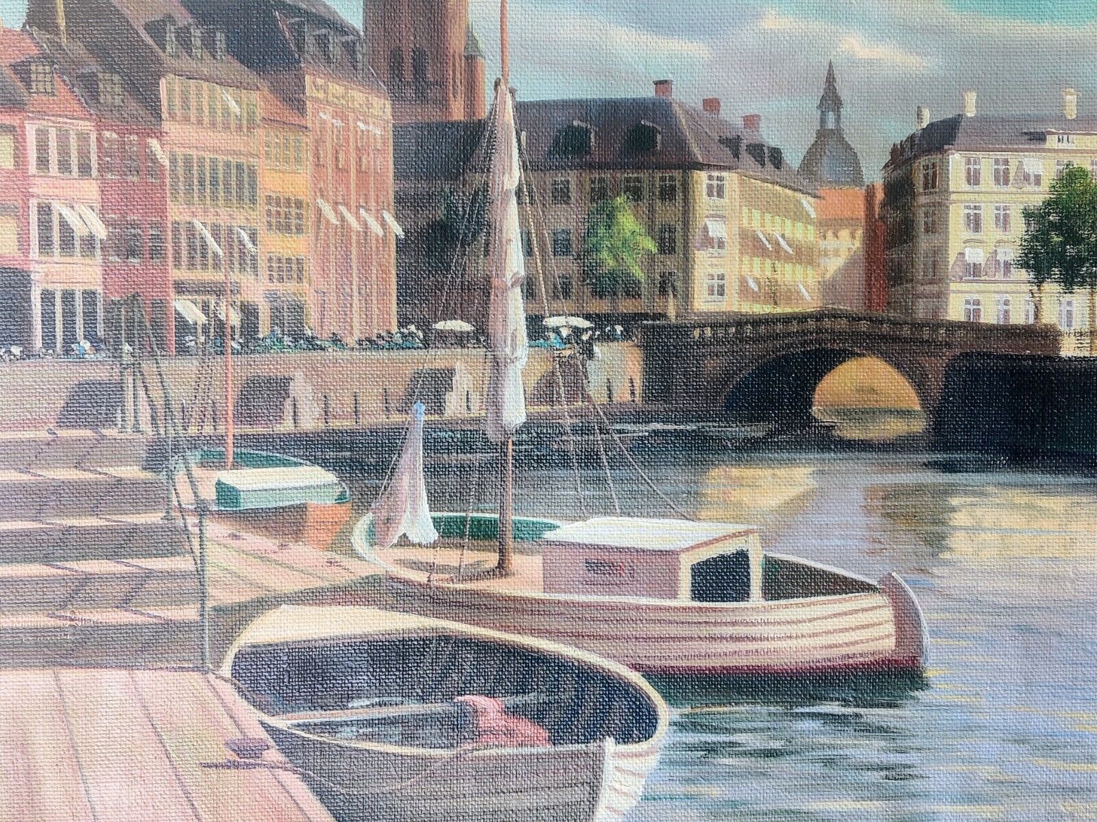 Frederik Svendsen (1885-1975): CITY CANAL COPENHAGEN original oil painting