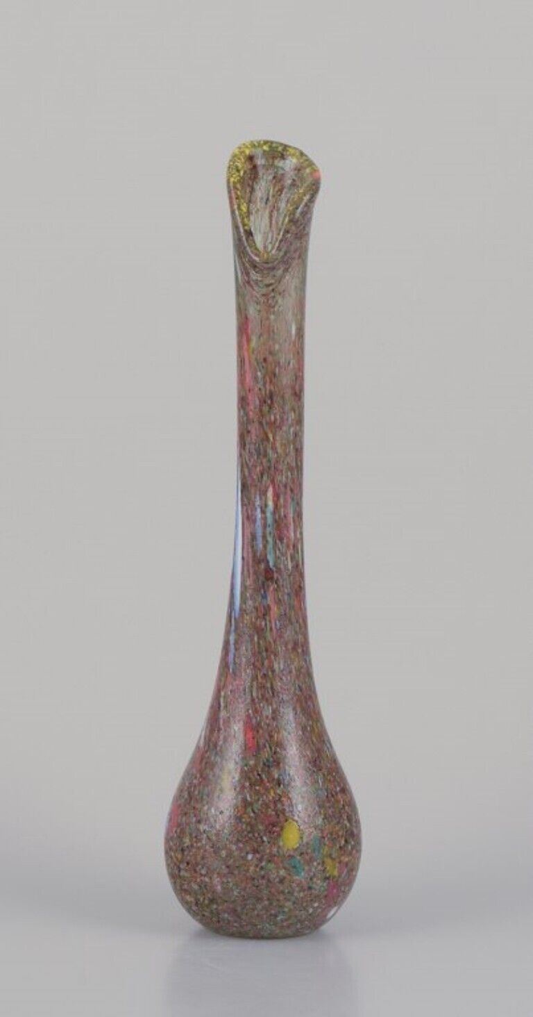 Murano Italy Large slender-necked millefiori art glass vase