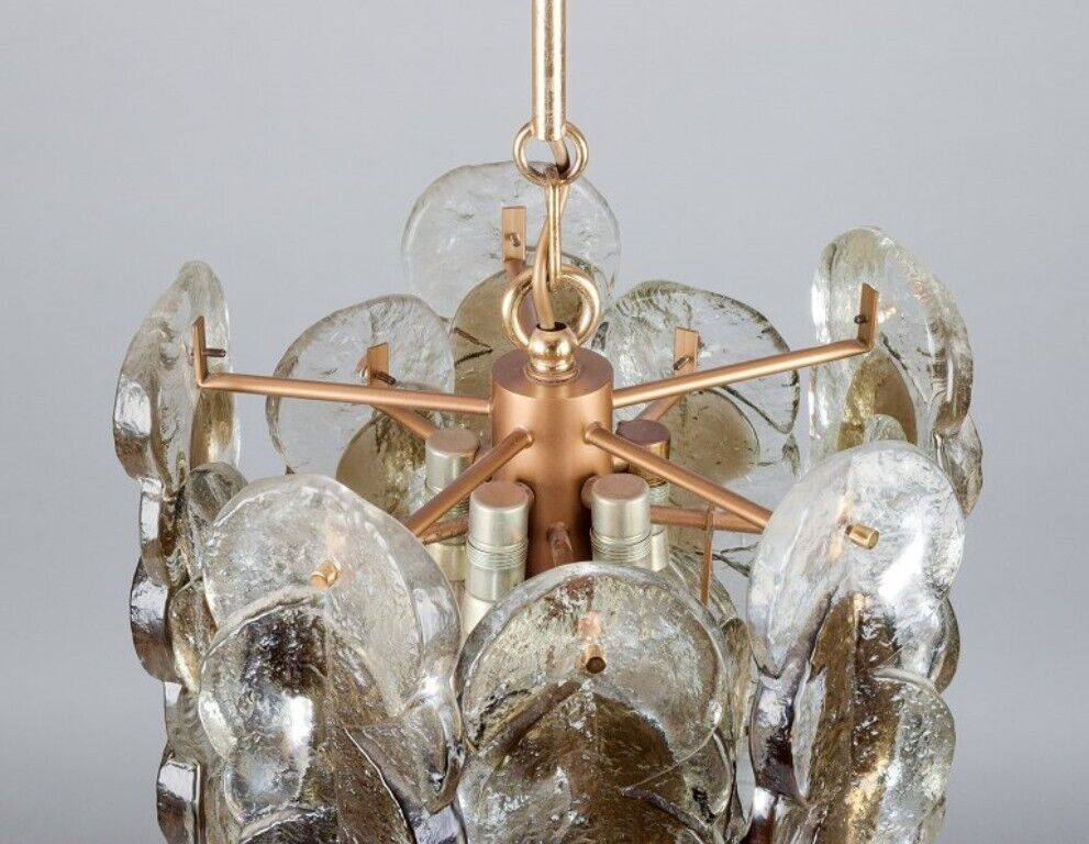 Kalmar Austria Ceiling lamp in art glass for six bulbs 1970s