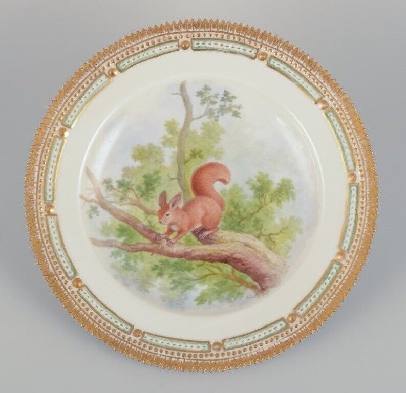 Royal Copenhagen Fauna Danica dinner plate with a motif of squirrel 1930