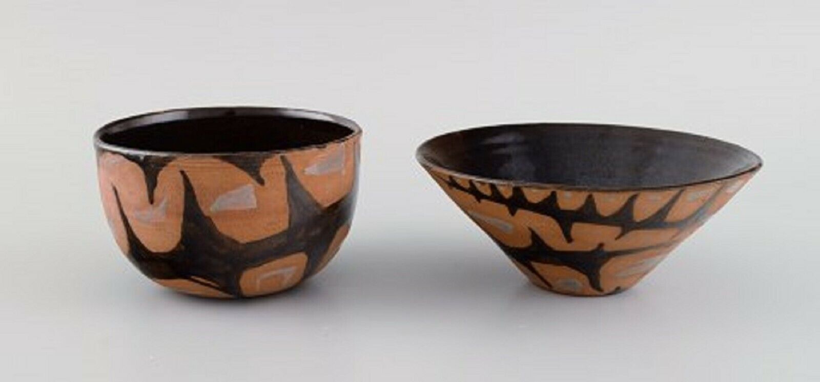 Ole Bjørn Krüger (1922-2007) Two unique bowls in glazed stoneware 1960s / 70s