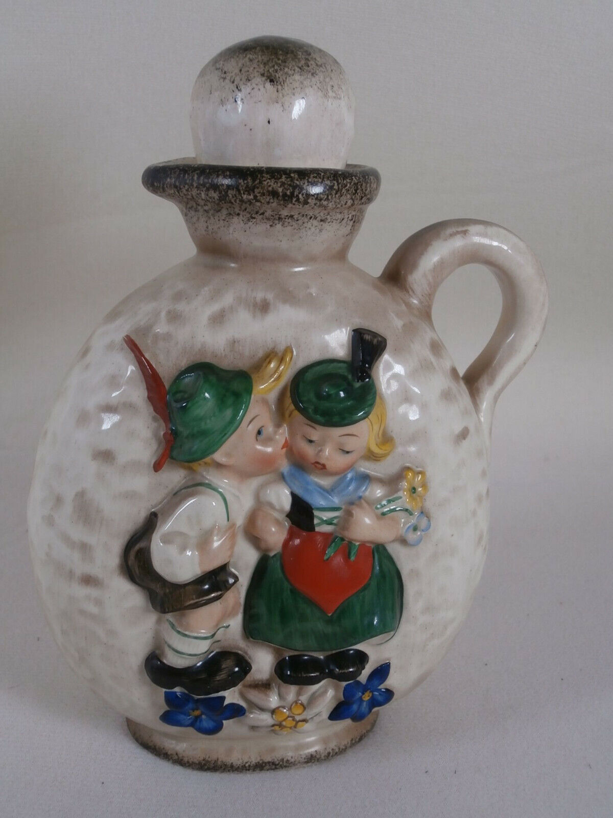 ~ Vintage Goebel Hummel Bottle Jug and stopper Bavarian kissing lover