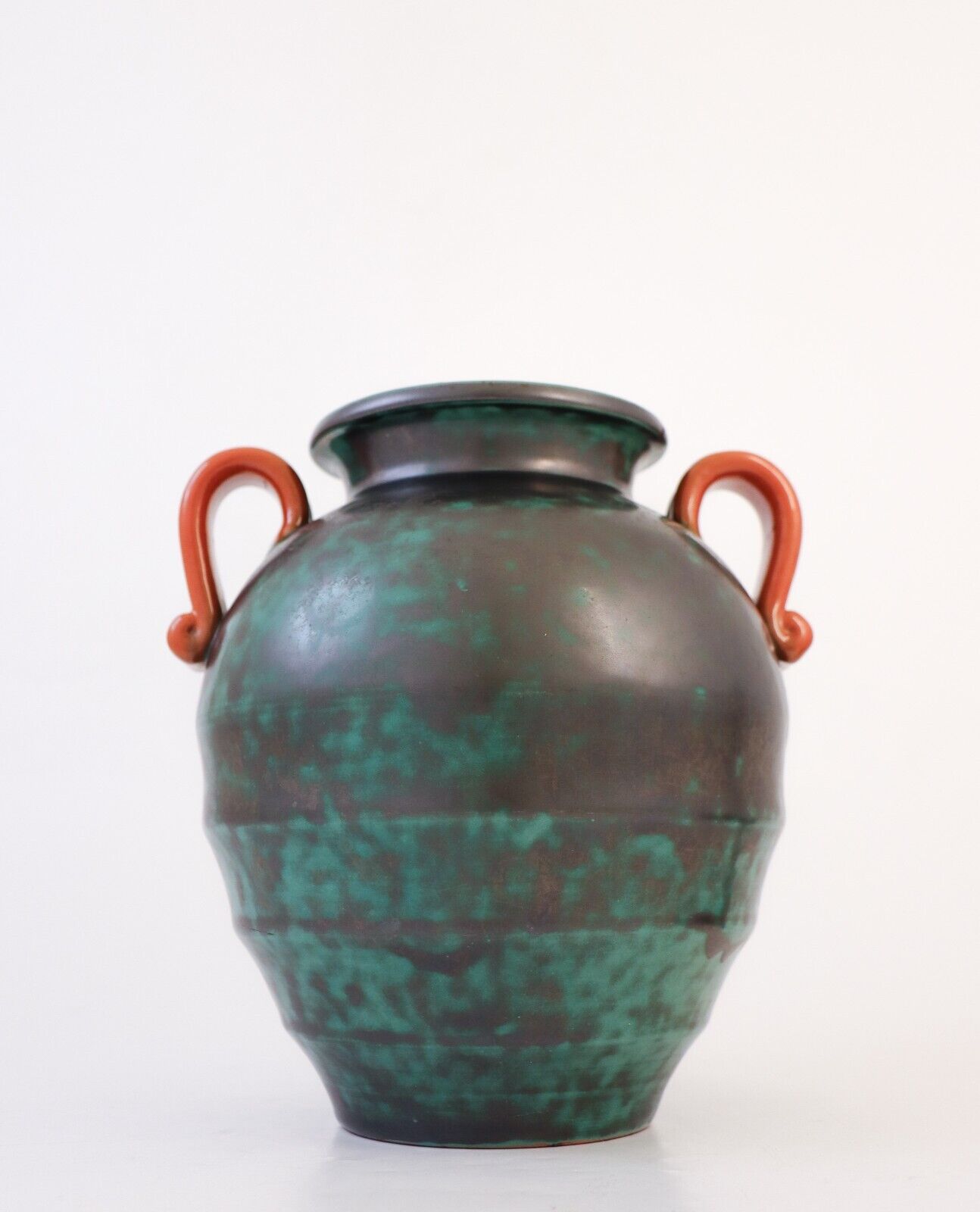 Large Green Vase "Roman Urn" Upsala Ekeby - Harald Östergren - 1930s Art Deco