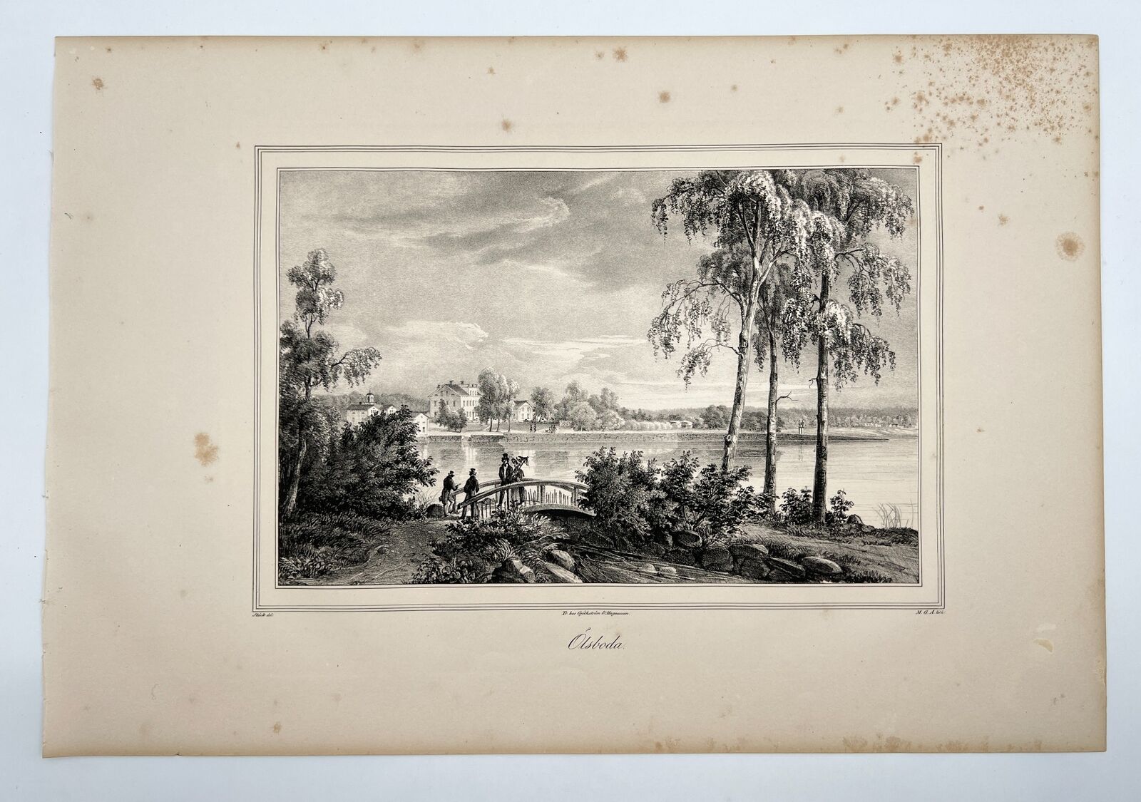 Original Antique Engraving - Ulrik Thersner - View of Olsboda in Sweden - E3