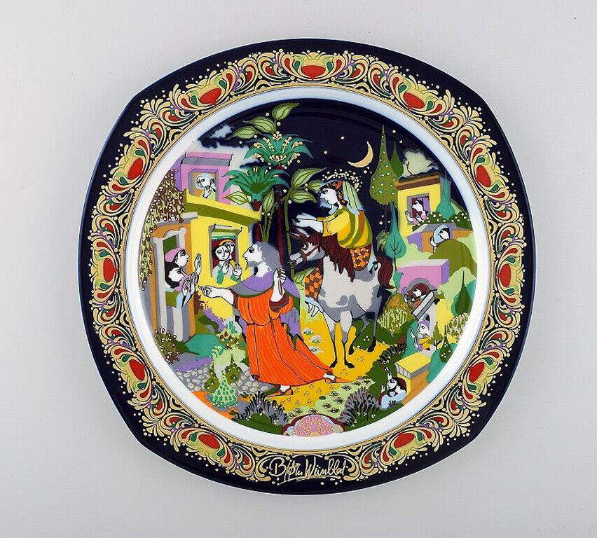 Bjørn Wiinblad for Rosenthal Christmas plate in porcelain from 1989