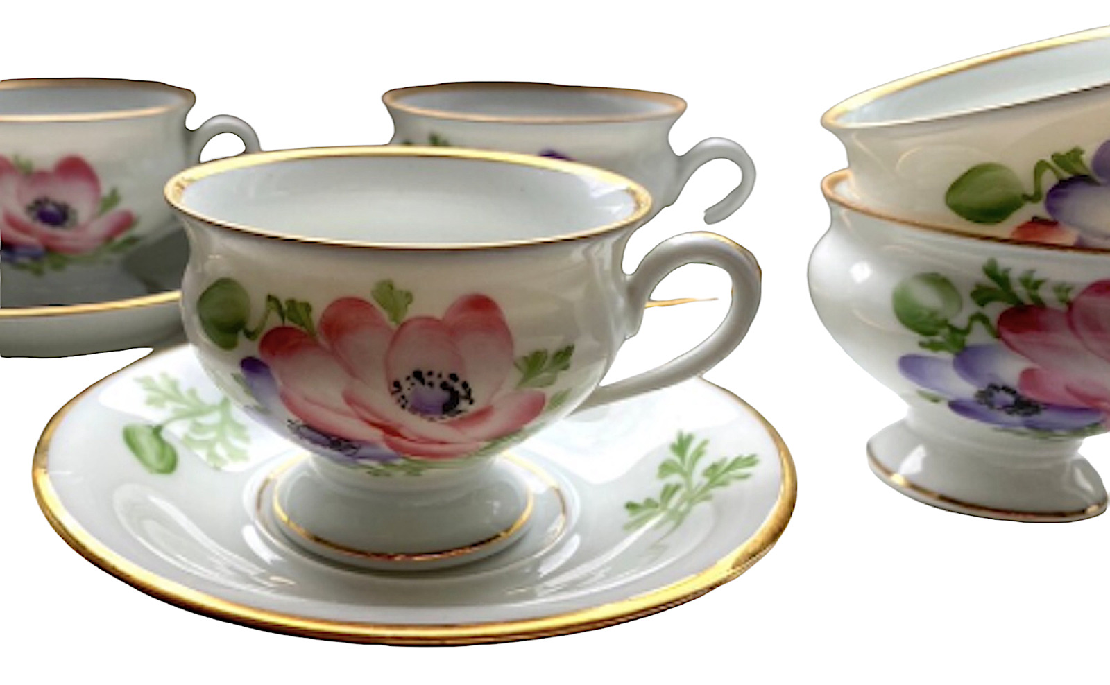 Set of 4 SETS:  Porcelain Demitasse Cup Set