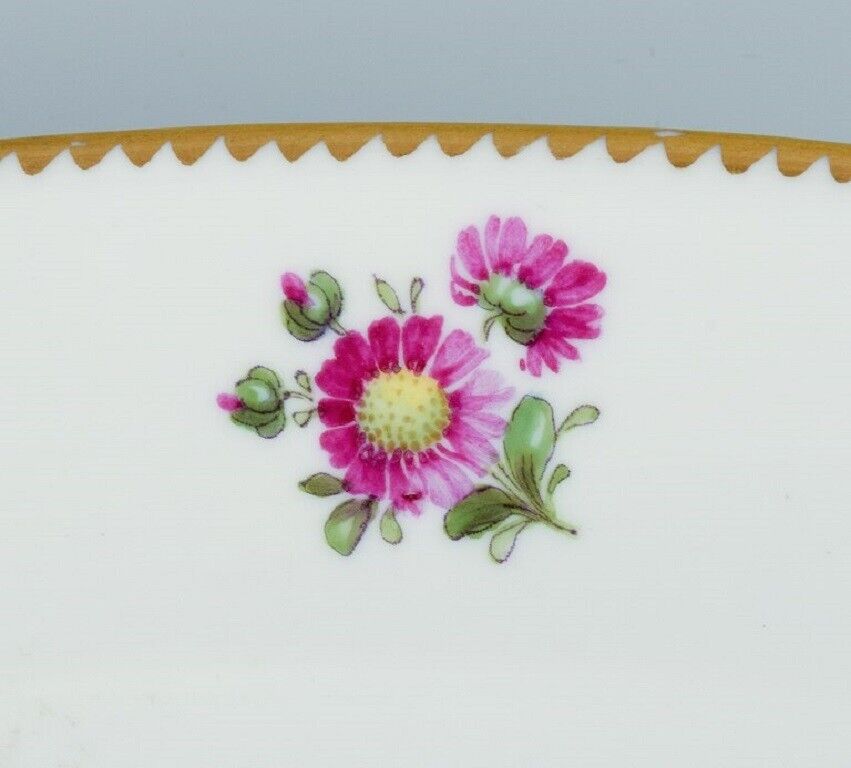 Bing  Grondahl Saxon Flower Large hand-painted porcelain serving dish