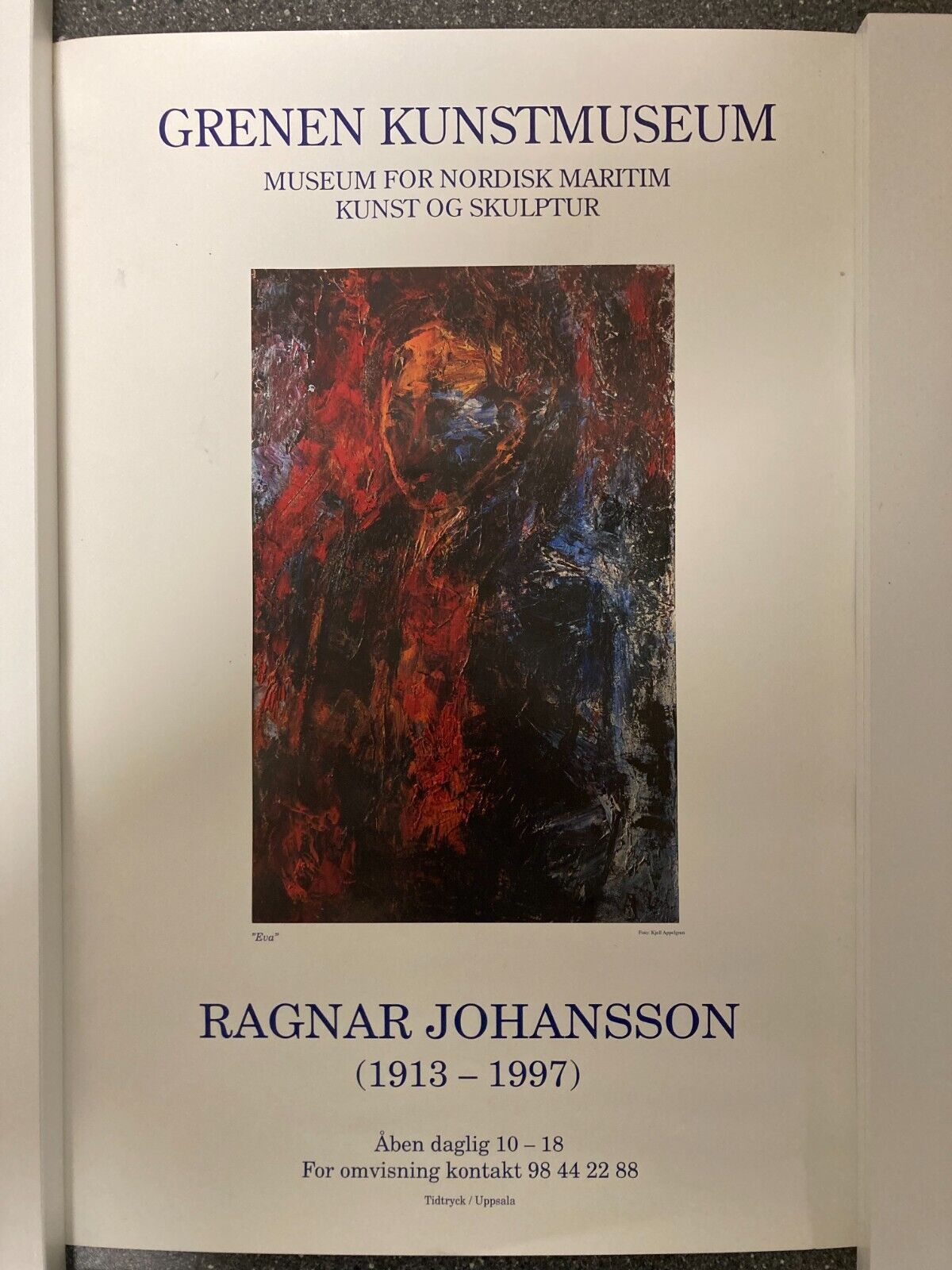 Ragnar Johansson (1913-1997) Exhibition Poster - Grenen Kunstmuseum 33x49cm