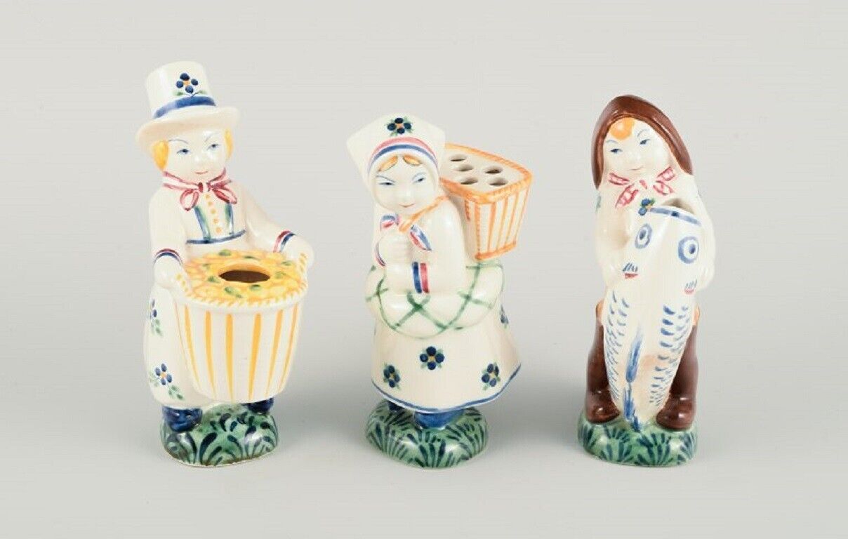 Three Children's Aid Day figures  Aluminia 1940s