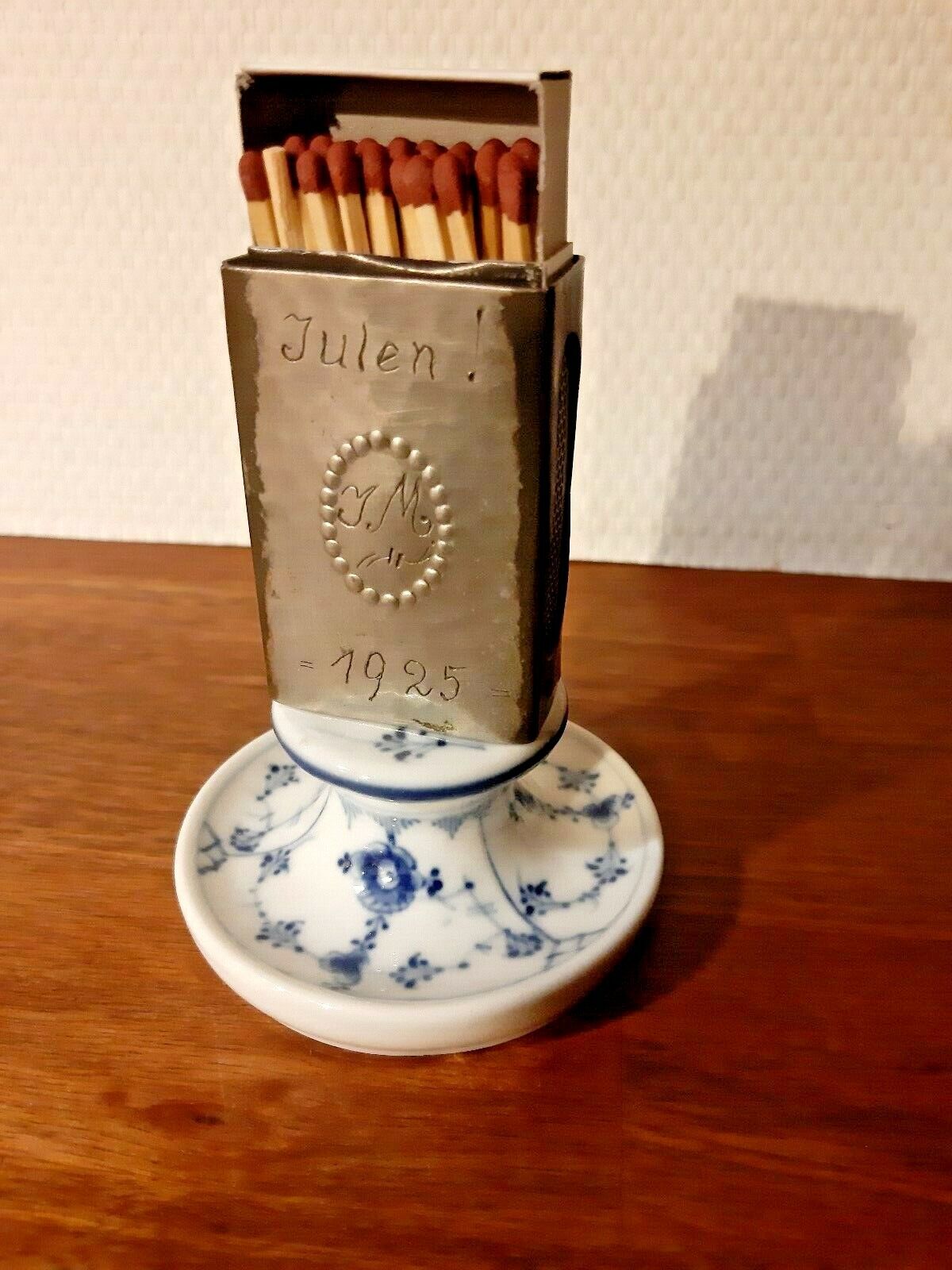 Matchstick Box Holder Blue Traditional 1915-48 Bing  Grondahl Royal Copenhagen