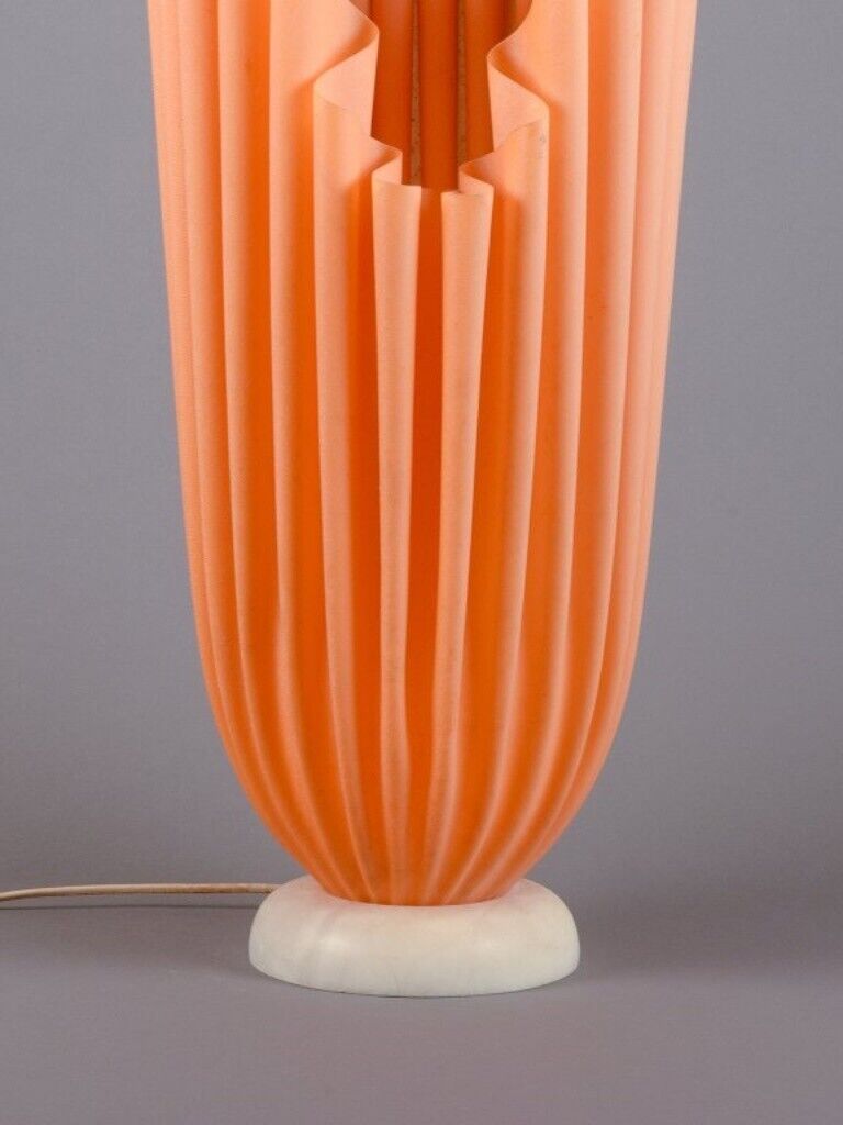 Georgia Jacobs French designer Pink floor lamp in resin on a marble base