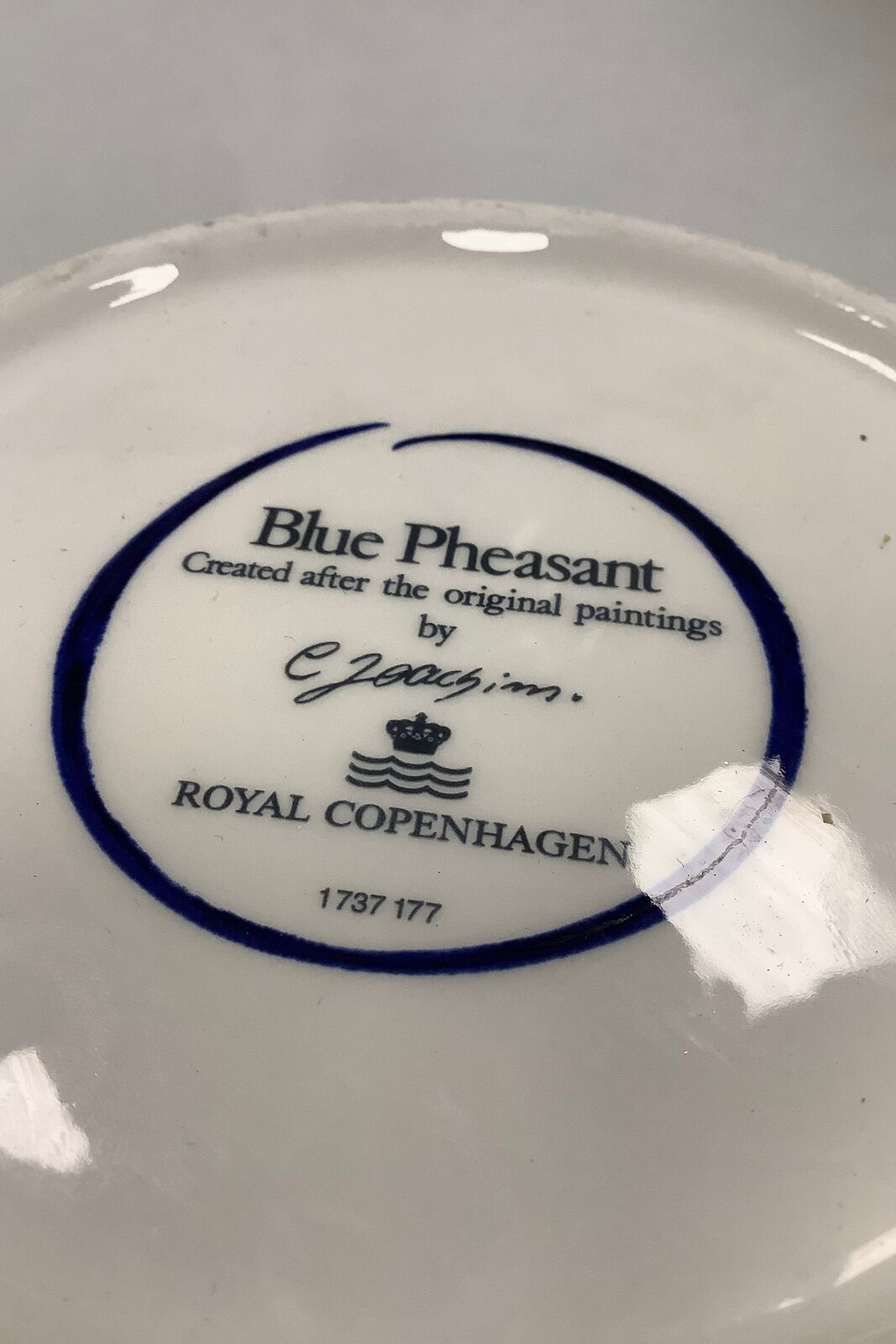 Royal Copenhagen Blue Pheasant Faience Bowl No 177