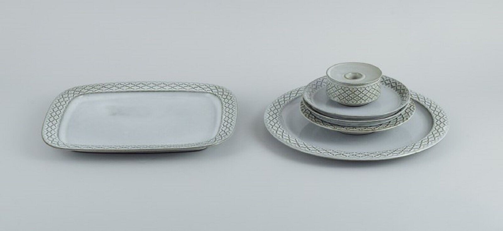 Jens H Quistgaard for Bing  Grøndahl Six parts gray "Cordial" set