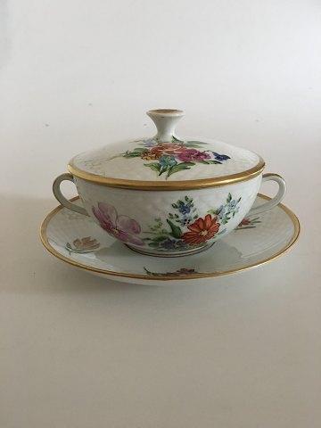 Bing  Grondahl Saxon Flower Bouillon Cup with Saucer No 247