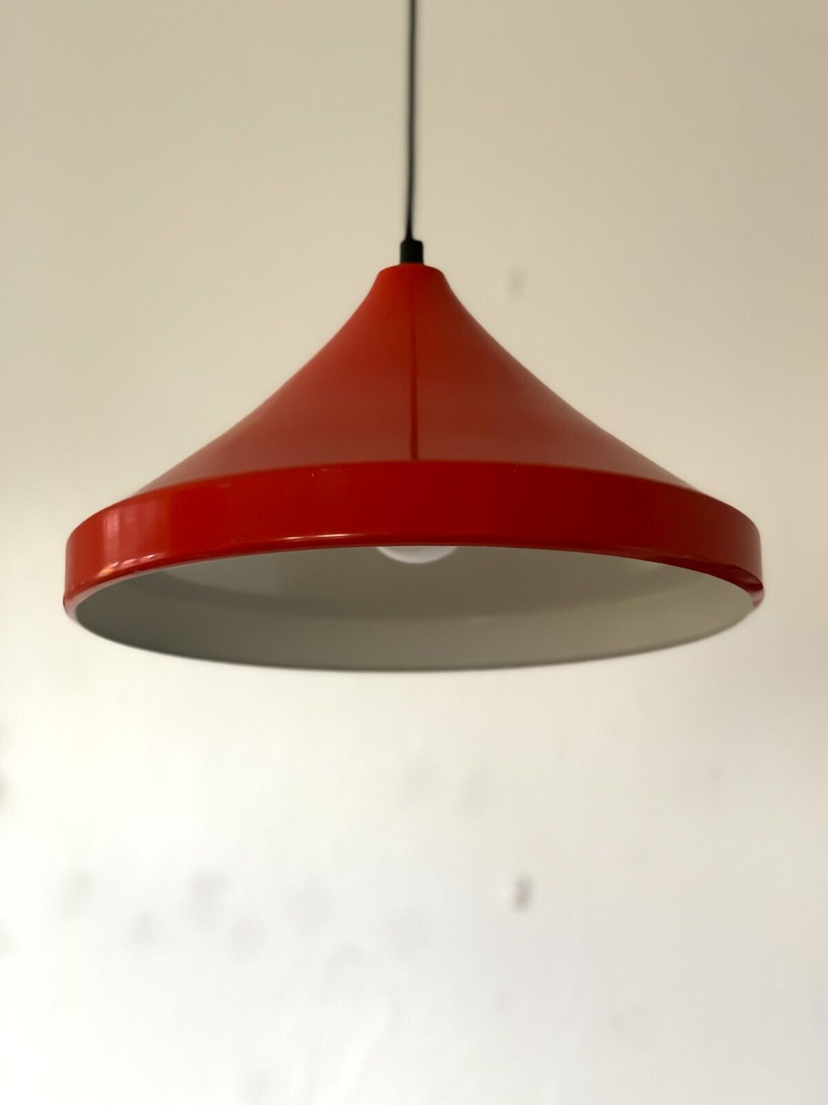 Retro Orange Cone Pendant Lamp - Vintage 80s | Industrial Lamp