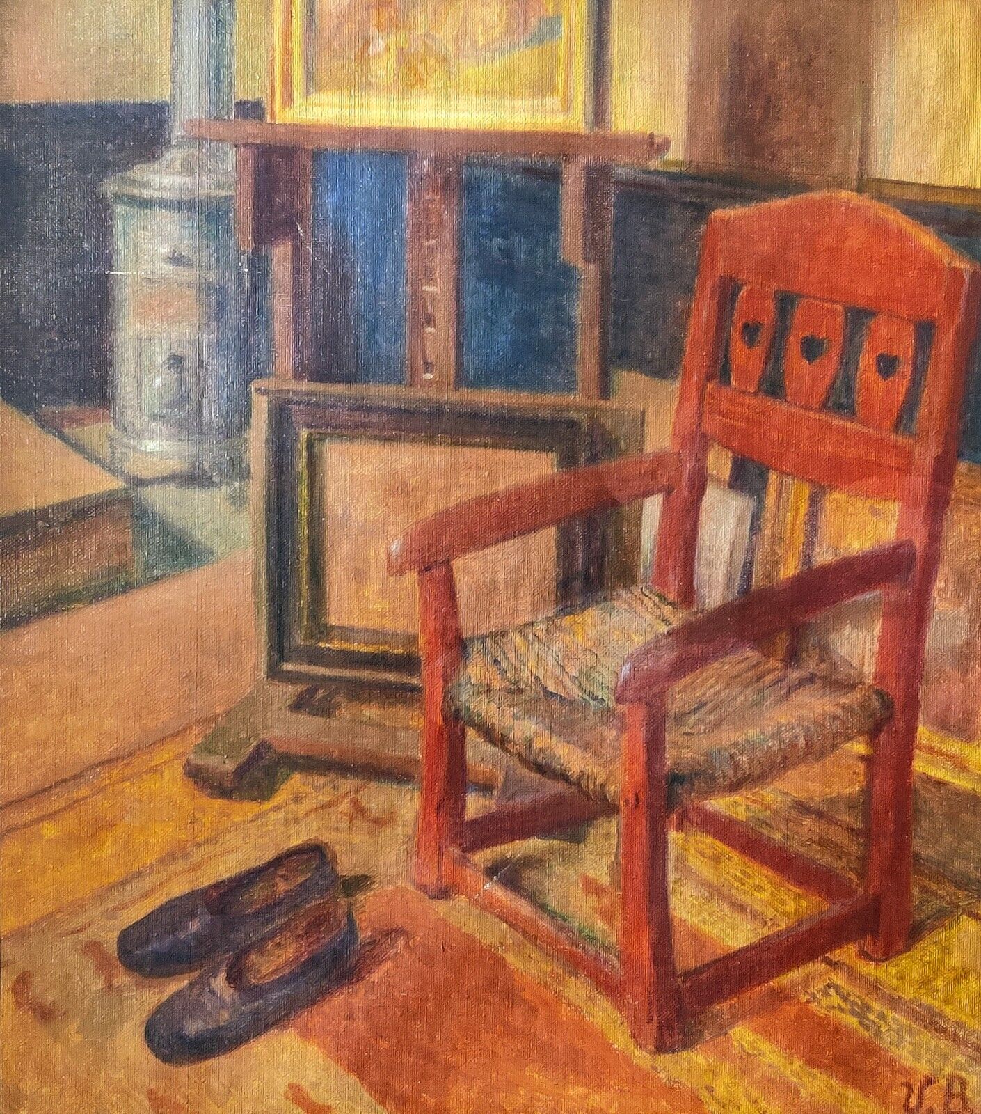 Victor Borregaard (1875-1939): SLIPPERS IN ARTIST'S ATELIER