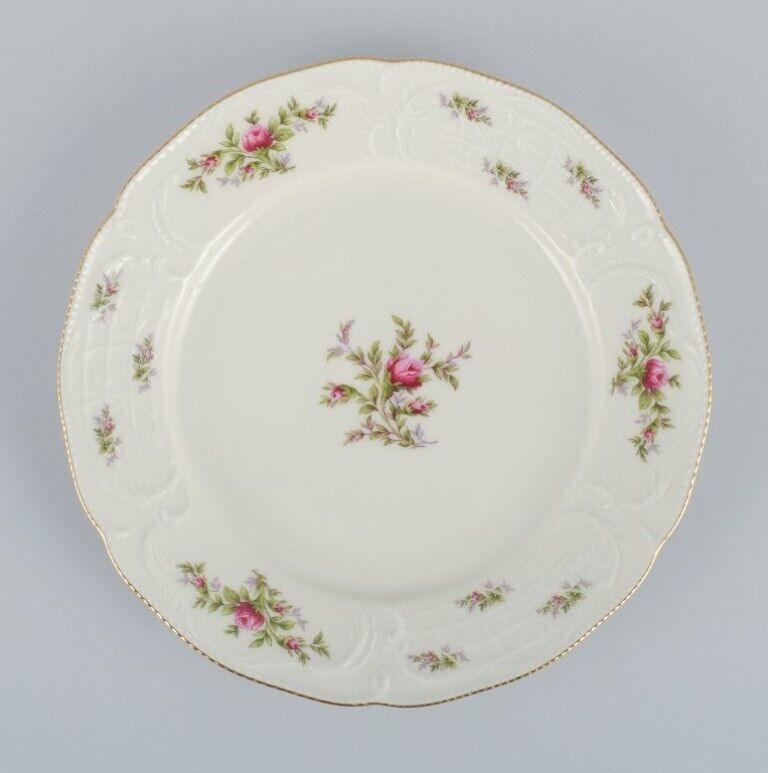 Rosenthal Germany "Sanssouci" four cream-colored plates with flowers