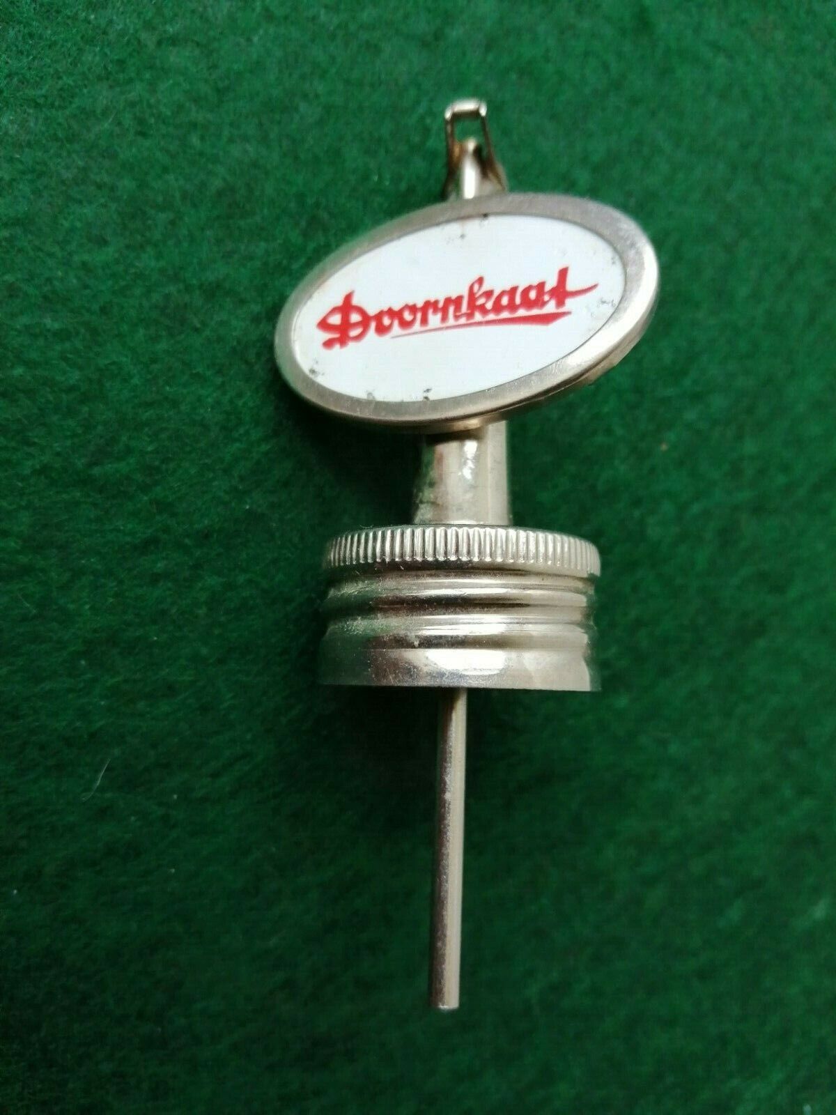 Vintage bottle stopper with pouring sprout "DOORNKAAT" Metal