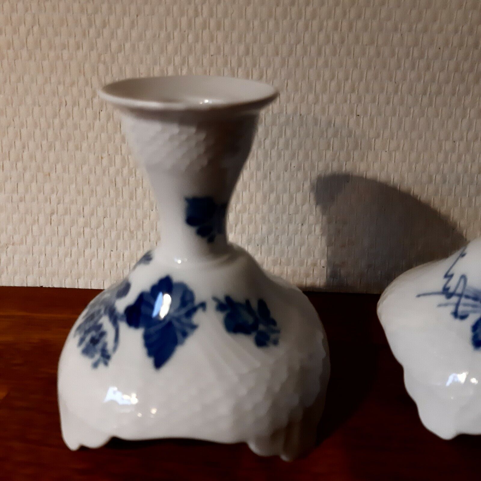 PAIR of Candle Sticks BLUE FLOWER CURVED Royal Copenhagen # 10-503 (10-1711) 1st