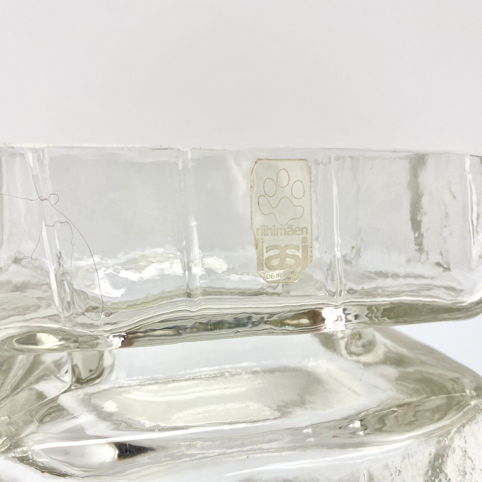 Vtg Riihimaen Lasi Finland Helena Tynell Pala Vase Large Clear Glass