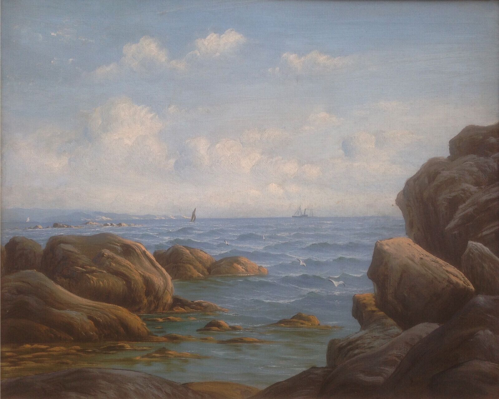 ROCKY COASTAL LANDSCAPE Original oil painting