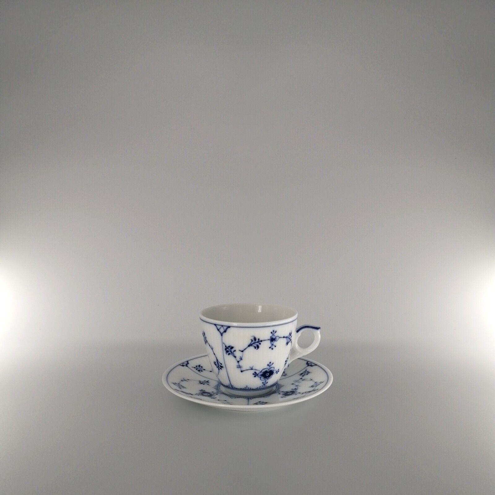 Royal Copenhagen Blue Fluted Plain Coffee Cup with Saucer (14 cl) - #1/80