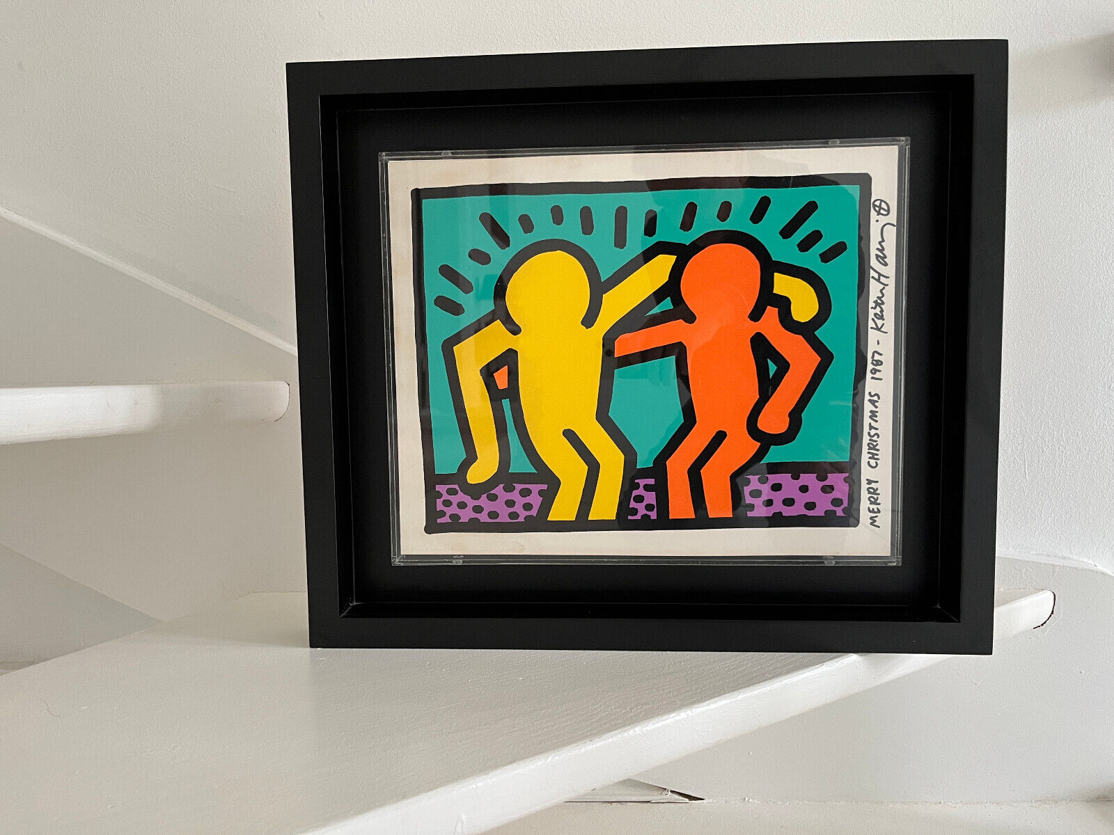 Keith Haring -  "Best Buddies" Pop Shop 1 plate 1 1987 SIGNED