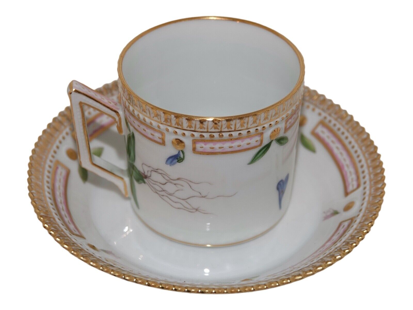 Royal Copenhagen Flora Danica chocolate cup with saucer