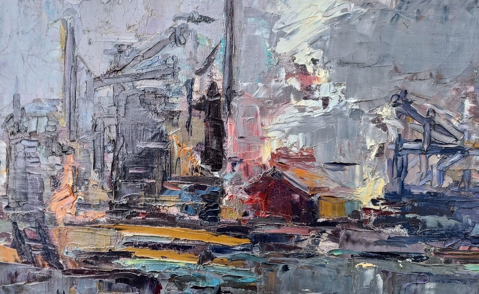 SHIPYARD original oil painting