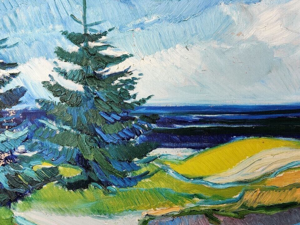 Aage Beach (1910-1975): COASTAL LANDSCAPE WITH FIRS