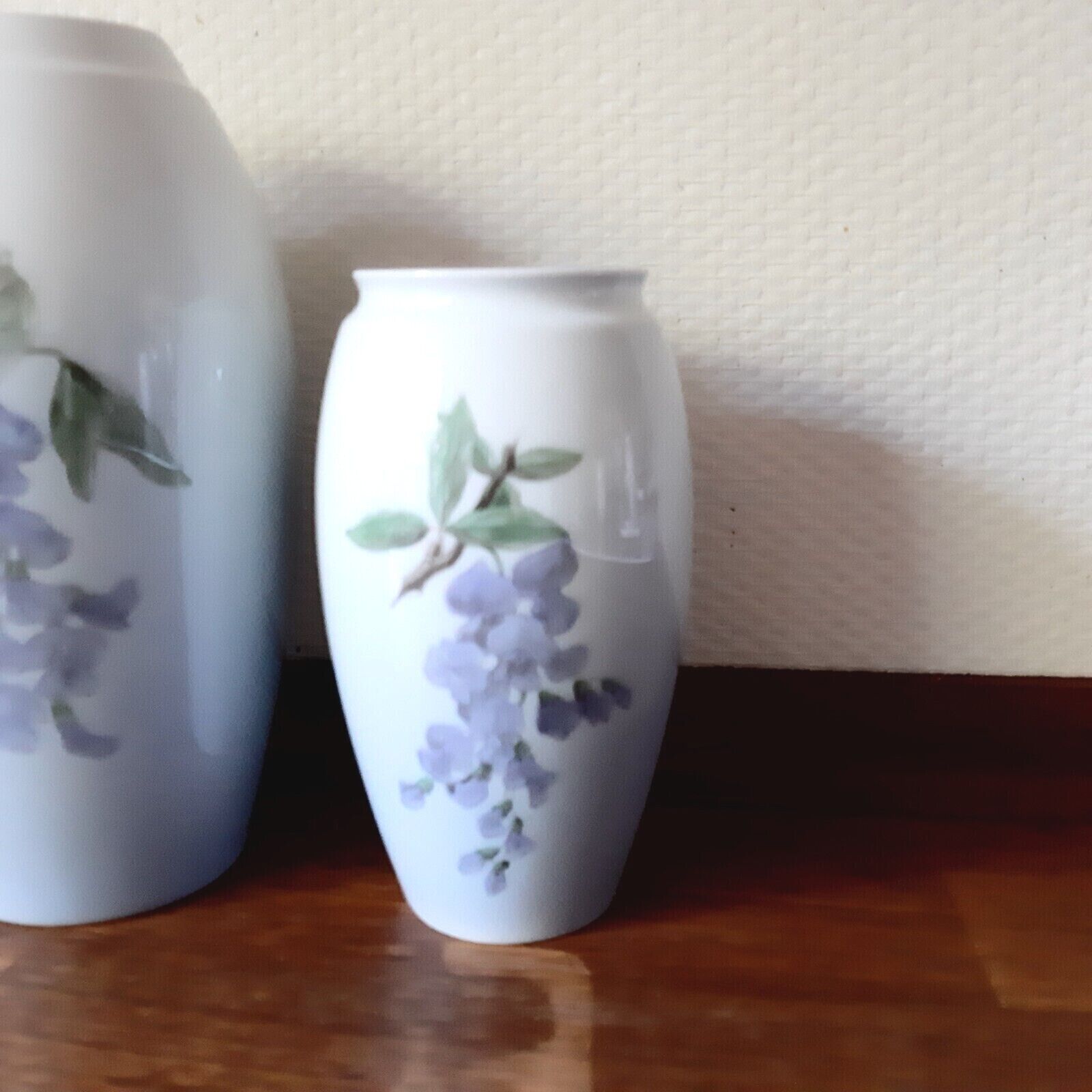 Pair of Floral vases # 72-251 & # 72-254 Bing & Grondahl Royal Copenhagen Fact 1