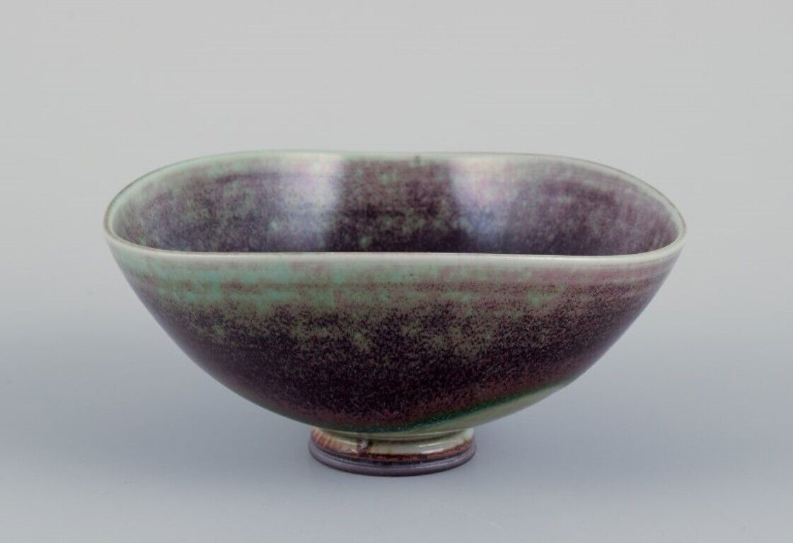 Berndt Friberg for Gustavsberg Sweden Unique ceramic bowl in Aniara glaze