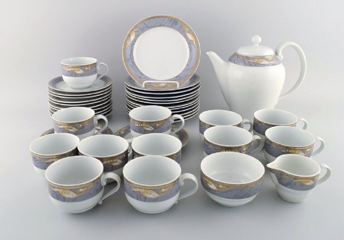 Royal Copenhagen Gray Magnolia Complete coffee service for 12 people